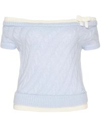 ShuShu/Tong - Off-Shoulder Cable-Knit Top - Lyst