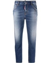 DSquared² - Distressed Cropped Jeans - Lyst