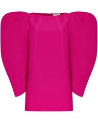 Nina Ricci - Gathered-sleeves Taffeta Dress - Lyst