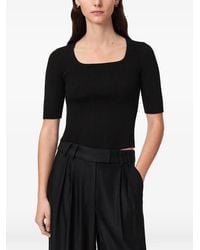 AllSaints - Ribbed-Knit Square-Neck Top - Lyst
