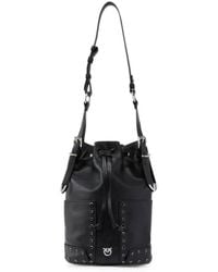 Pinko - Studded Leather Bucket Bag - Lyst