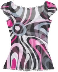Emilio Pucci - Printed Tulle Top - Lyst