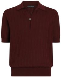 Dolce & Gabbana - Openwork Cotton Polo Shirt - Lyst