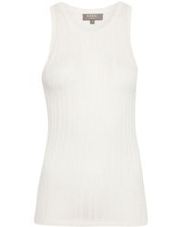 N.Peal Cashmere - Round-neck ribbed-knit tank top - Lyst