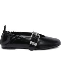 Ganni - Sue Buckle-Detail Ballet Flats - Lyst