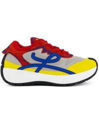 Loewe - Pogo Knit Suede Sneakers - Lyst