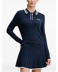 Guess - Cable-Knit Polo Sweater - Lyst