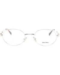 Miu Miu - Oval-Frame Glasses - Lyst
