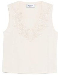 Blugirl Blumarine - V-Neck Embroidered Tank Top - Lyst