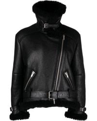 Saint Laurent - Shearling Leather Zipped Jacket - Lyst