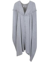MM6 by Maison Margiela - Ruffled V-Neck Dress - Lyst