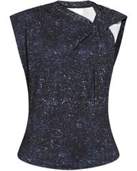Isabel Marant - Sequin-print knot-detail top - Lyst