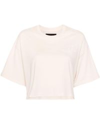 Amiri - Logo-embroidered Cropped T-shirt - Lyst