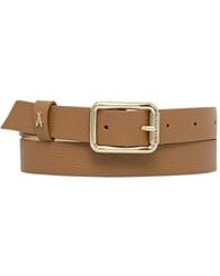 Patrizia Pepe - Logo-Plaque Pebbled Leather Belt - Lyst