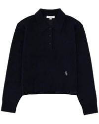 Sporty & Rich - Button Cashmere Polo Shirt - Lyst