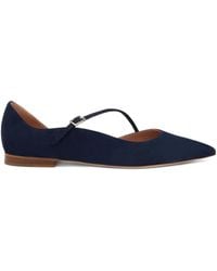 Malone Souliers - Bettina Buckle-Strap Suede Flats - Lyst
