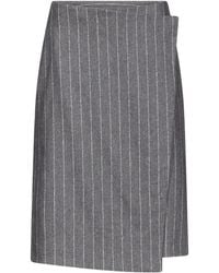 Loulou de Saison - Mason Pinstripe Wrap Midi Skirt - Lyst