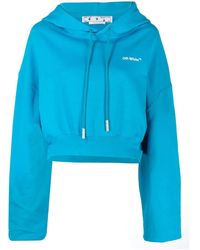 Off-White c/o Virgil Abloh - Cropped Cotton Hoodie - Lyst