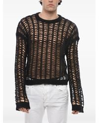 DSquared² - See-Through Mohair-Blend Sweater - Lyst