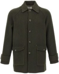 Alpha Studio - Cappotto Con Maniche Raglan E Chiusura Frontale Con Bottoni - Lyst