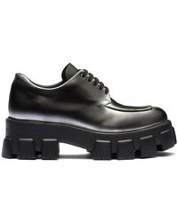 Prada - Monolith Ombré Brushed Leather Lace-ups - Lyst