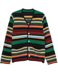 Sacai - Striped V-Neck Cardigan - Lyst