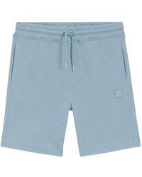 BOSS - Cotton-Terry Shorts With Logo Patch - Lyst