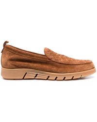 Etro - Interwoven-Panel Leather Loafers - Lyst