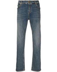 Etro - Embroidered-motif Washed-denim Jeans - Lyst