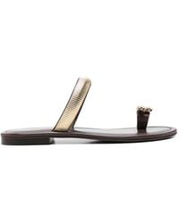 Exe' - Crystal-Embellished Toe-Ring Sandals - Lyst