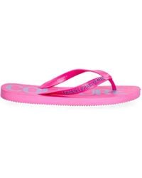 Versace Jeans Couture - Logo-Print Flip-Flops - Lyst
