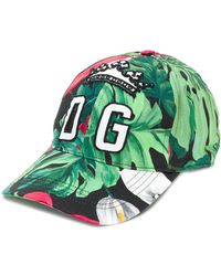 Dolce & Gabbana Gorra de béisbol con estampado de palmera - Verde