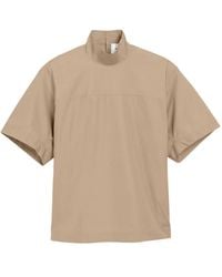 Ami Paris - Cotton Stand Up Collar Buttoned T-Top - Lyst