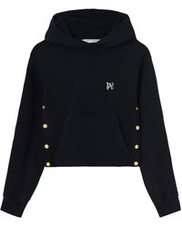Palm Angels - Monogram-embroidered Cotton Hoodie - Lyst