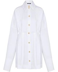 Balmain - Buttoned Poplin Shirt Dress - Lyst