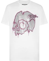 Philipp Plein - Dripping Skull Cotton T-shirt - Lyst