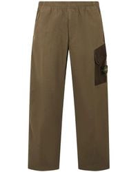 Stone Island - 3100060 Organic Panama Cotton + Nylon Trousers - Lyst