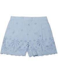 MC2 Saint Barth - Amani Broderie-Anglaise Scalloped Shorts - Lyst