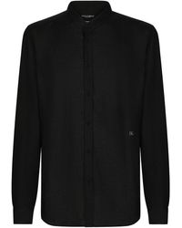 Dolce & Gabbana - Linen Martini-fit Shirt With Dg Hardware - Lyst