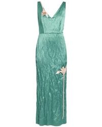 Erdem - Embroidered Sleeveless Satin Midi Dress - Lyst