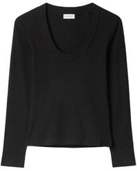 House of Dagmar - Scoop-Neck Ribbed Long-Sleeved T-Shirt - Lyst