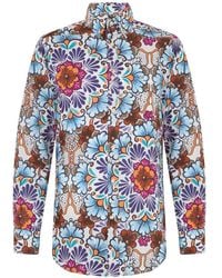 Paul & Shark - Floral-Print Long-Sleeve Shirt - Lyst