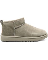 UGG Classic Ultra Mini Bling Suede & Leather Classic Boot in Gray