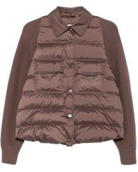 Brunello Cucinelli - Quilted-Panel Knit-Sleeve Jacket - Lyst