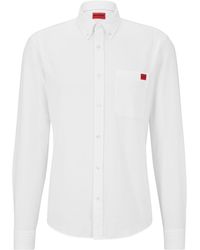 HUGO - Logo-appliqué Cotton Shirt - Lyst