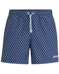 BOSS - Micro-print Swim Shorts - Lyst