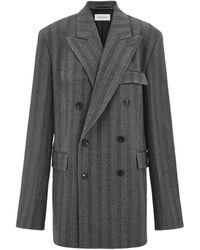 Ferragamo - Herringbone Double-Breasted Blazer - Lyst