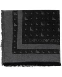 Emporio Armani - Bufanda con flecos y logo de águila - Lyst