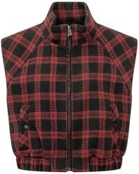 Pinko - Veste Sans Manches Zippée À Carreaux - Lyst
