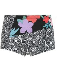 Amir Slama - Striped Panels Hibiscus Swimming Trunks - Lyst